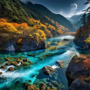 Jiuzhaigou Valley in China: